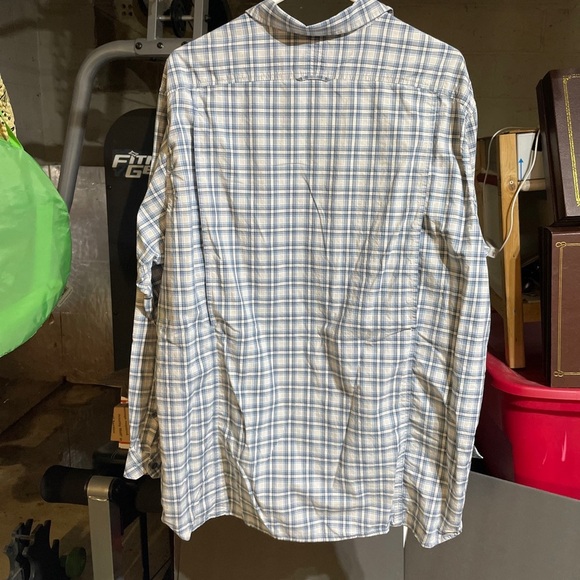 Solaris Men's Long-Sleeve Plaid Blue Gray Shirt XL - Picture 3 of 7